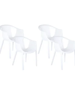Beliani Puutarhatuoli Muovi Valkoinen 4 Kpl Napoli Fashion