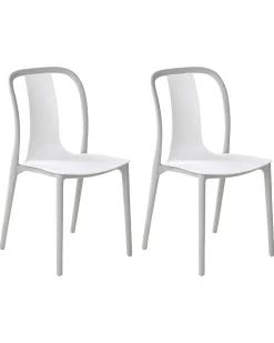 Beliani Puutarhatuoli Muovi Valkoinen/Harmaa 2 Kpl Spezia Online