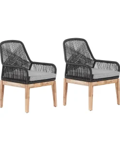 Beliani Puutarhatuoli Musta 2 Kpl Olbia Store