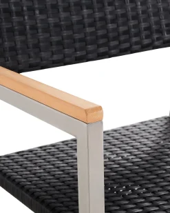 Beliani Puutarhatuoli Polyrottinki Musta 4 Kpl Grosseto Cheap