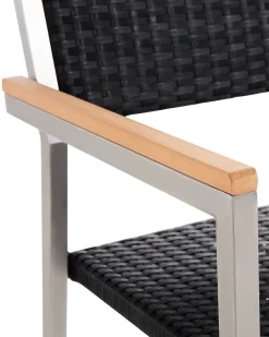 Beliani Puutarhatuoli Polyrottinki Musta 2 Kpl Grosseto Store