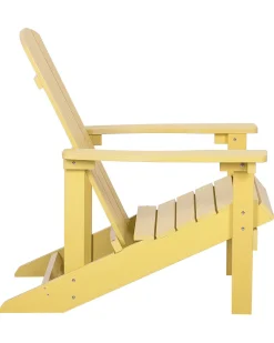 Beliani Puutarhatuoli Rahilla Keltainen Adirondack Clearance