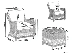 Beliani Puutarhatuoli Rahilla Rottinki Luonnonvari Ribolla Outlet