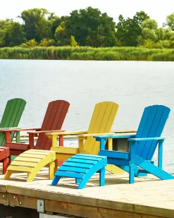 Beliani Puutarhatuoli Rahilla Sininen Adirondack Shop