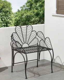 Beliani Puutarhatuoli Rauta Musta Liguria Flash Sale