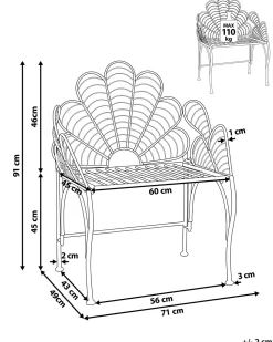 Beliani Puutarhatuoli Rauta Musta Liguria Flash Sale