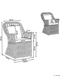 Beliani Puutarhatuoli Rottinki Luonnonvari Maros Store