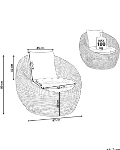 Beliani Puutarhatuoli Rottinki Musta Lerici Sale