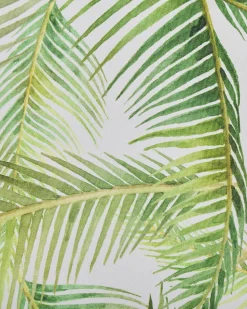 Beliani Puutarhatuoli Tumma Akasiapuu Vaihtokangas 2 Kpl Harmaa/Trooppinen Lehtikuvio 2 Kpl Cine Store