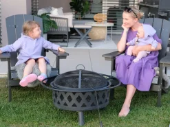 Beliani Puutarhatuoli Tummanharmaa Adirondack Sale