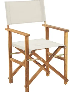 Beliani Puutarhatuoli Vaalea Akasiapuu Vaihtokangas 2 Kpl Luonnonvalkoinen/Trooppinen Lehtikuvio 2 Kpl Cine Clearance