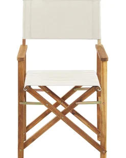 Beliani Puutarhatuoli Vaalea Akasiapuu Vaihtokangas 2 Kpl Luonnonvalkoinen/Trooppinen Lehtikuvio 2 Kpl Cine Clearance