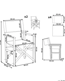 Beliani Puutarhatuoli Vaalea Akasiapuu Vaihtokangas 2 Kpl Harmaa/Tukaanikuvio 2 Kpl Cine Cheap