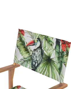 Beliani Puutarhatuoli Vaalea Akasiapuu Vaihtokangas 2 Kpl Harmaa/Tukaanikuvio 2 Kpl Cine Cheap