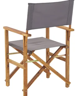 Beliani Puutarhatuoli Vaalea Akasiapuu Vaihtokangas 2 Kpl Harmaa/Tukaanikuvio 2 Kpl Cine Cheap