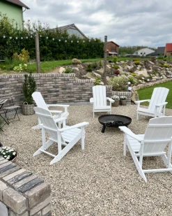 Beliani Puutarhatuoli Valkoinen Adirondack Best