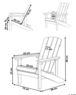 Beliani Puutarhatuoli Vihrea Adirondack Cheap