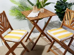 Beliani Puutarhatuolin Pehmuste Keltainen/Valkoinen 37 X 34 Cm 2 Kpl Terni Sale