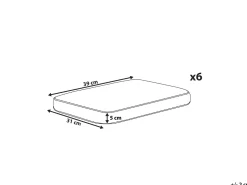Beliani Puutarhatuolin Pehmuste Mintunvihrea/Valkoinen 6 Kpl Tolve Best