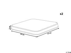 Beliani Puutarhatuolin Pehmuste Vaaleansininen 37 X 34 Cm 2 Kpl Terni Outlet