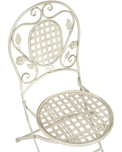 Beliani Puutarhatuolit 2Kpl Metallinen Luonnonvalkoinen Bivio New