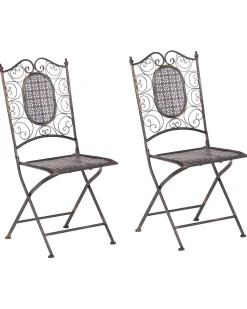 Beliani Puutarhatuolit 2Kpl Metallinen Musta Bormio Store