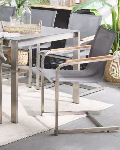 Beliani Puutarhatuolit 2Kpl Setti Harmaa Cosoleto New