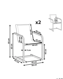 Beliani Puutarhatuolit 2Kpl Setti Harmaa Cosoleto New