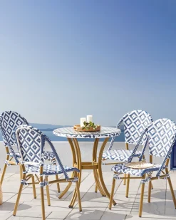 Beliani Puutarhatuolit 4Kpl Setti Sinivalkoinen Rifreddo Outlet