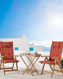 Beliani Puutarhatuolit 2Kpl Terrakotan Varisilla Pehmusteilla Java Shop