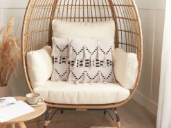 Beliani Puuvillainen Beige/Musta Tyynysetti 2 Kpl 45 X 45 Cm Thondi New