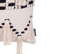 Beliani Puuvillainen Beige/Musta Tyynysetti 2 Kpl 45 X 45 Cm Thondi New