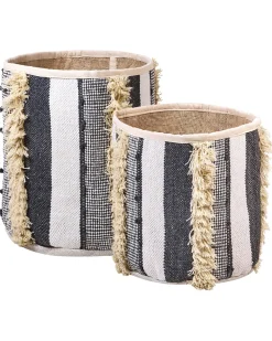 Beliani Puuvillakori Beige/Harmaa 2 Kpl Kotkai Best