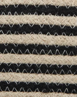 Beliani Puuvillakori Beige/Musta 41 Cm Yerkoy Clearance