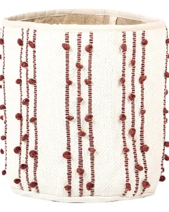 Beliani Puuvillakori Beige/Punainen 2 Kpl Khel Cheap