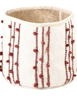 Beliani Puuvillakori Beige/Punainen 2 Kpl Khel Cheap