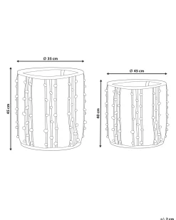 Beliani Puuvillakori Beige/Punainen 2 Kpl Khel Cheap