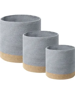 Beliani Puuvillakori Harmaa/Beige 3 Kpl Basima Discount