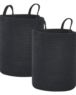 Beliani Puuvillakori Musta 34 Cm 2 Kpl Saryk Outlet