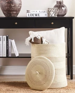 Beliani Puuvillakori Vaalea Beige 44 Cm Silopi Discount