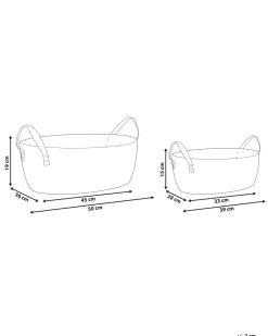 Beliani Puuvillakori Vaalea Beige 2 Kpl Gissar Clearance