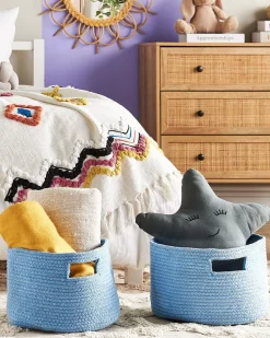 Beliani Puuvillakori Vaaleansininen 30 Cm 2 Kpl Chiniot Best Sale