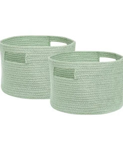 Beliani Puuvillakori Vaaleanvihrea 30 Cm 2 Kpl Chiniot Cheap