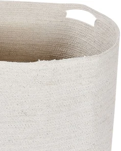 Beliani Puuvillakori Valkoinen/Beige 2 Kpl Kahan Discount