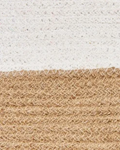 Beliani Puuvillakori Valkoinen/Beige 2 Kpl Kahan Discount