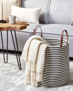 Beliani Puuvillakori Valkoinen/Musta 39 Cm Ichka Shop