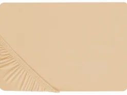 Beliani Puuvillalakana Muotoonommeltu Hiekanruskea 90 X 200 Cm Janbu Shop