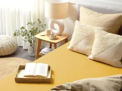 Beliani Puuvillalakana Muotoonommeltu Sinapinkeltainen 200 X 200 Cm Janbu Fashion