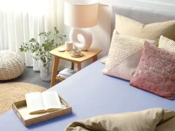 Beliani Puuvillalakana Muotoonommeltu Sininen 90 X 200 Cm Janbu Discount