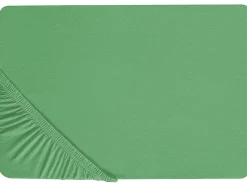 Beliani Puuvillalakana Muotoonommeltu Vihrea 90 X 200 Cm Janbu Hot